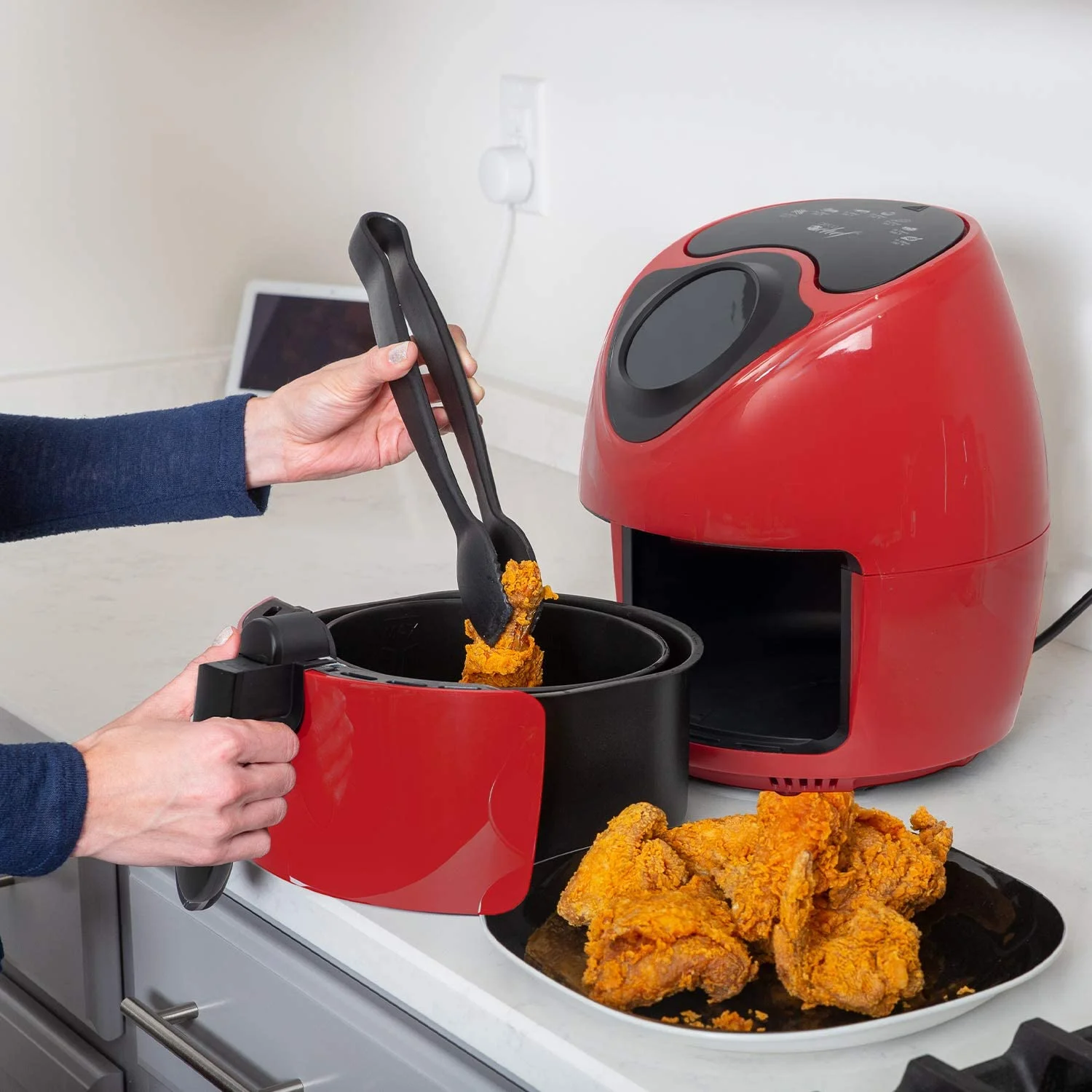 Deco Chef 3.5 Liter Electric Oil-Free Digital Fryer - Red