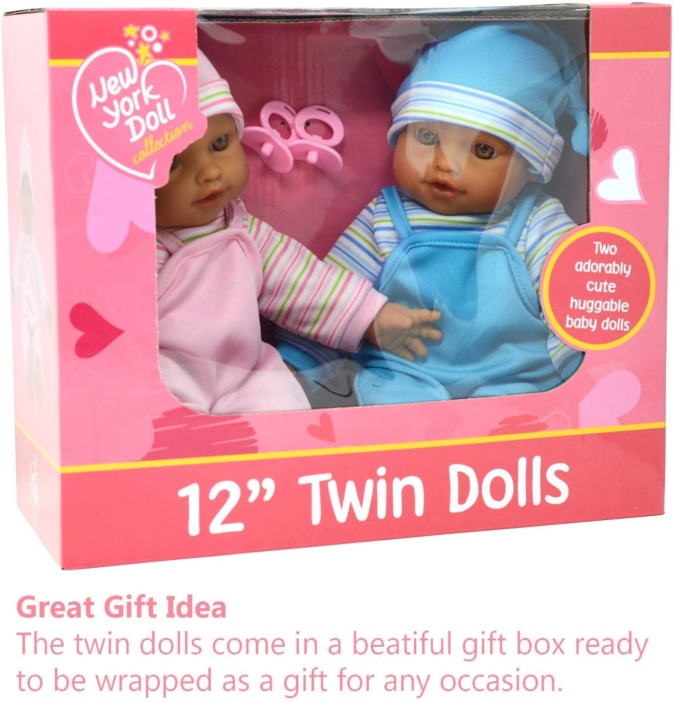 The New York Doll Collection 12″ Sweet Hispanic Twin Dolls Play Baby Dolls