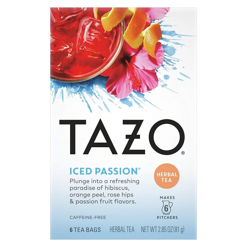 Tazo Iced Passion. Iced Tea Bags. Caffeine-Free. 6 Tea Bags