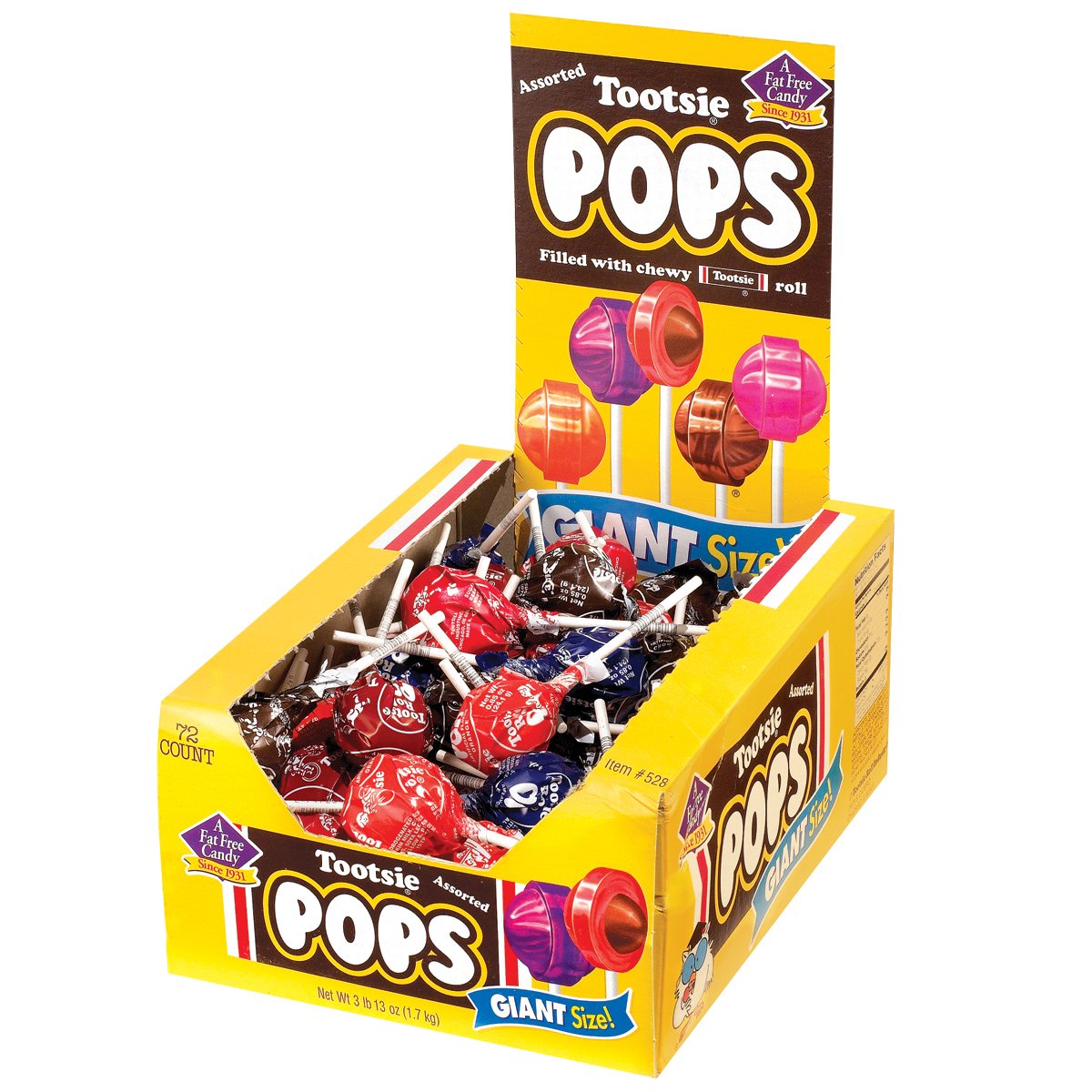 Tootsie Roll Pops Giant Size (72 Count). Variety Pack. 3.82 Pound