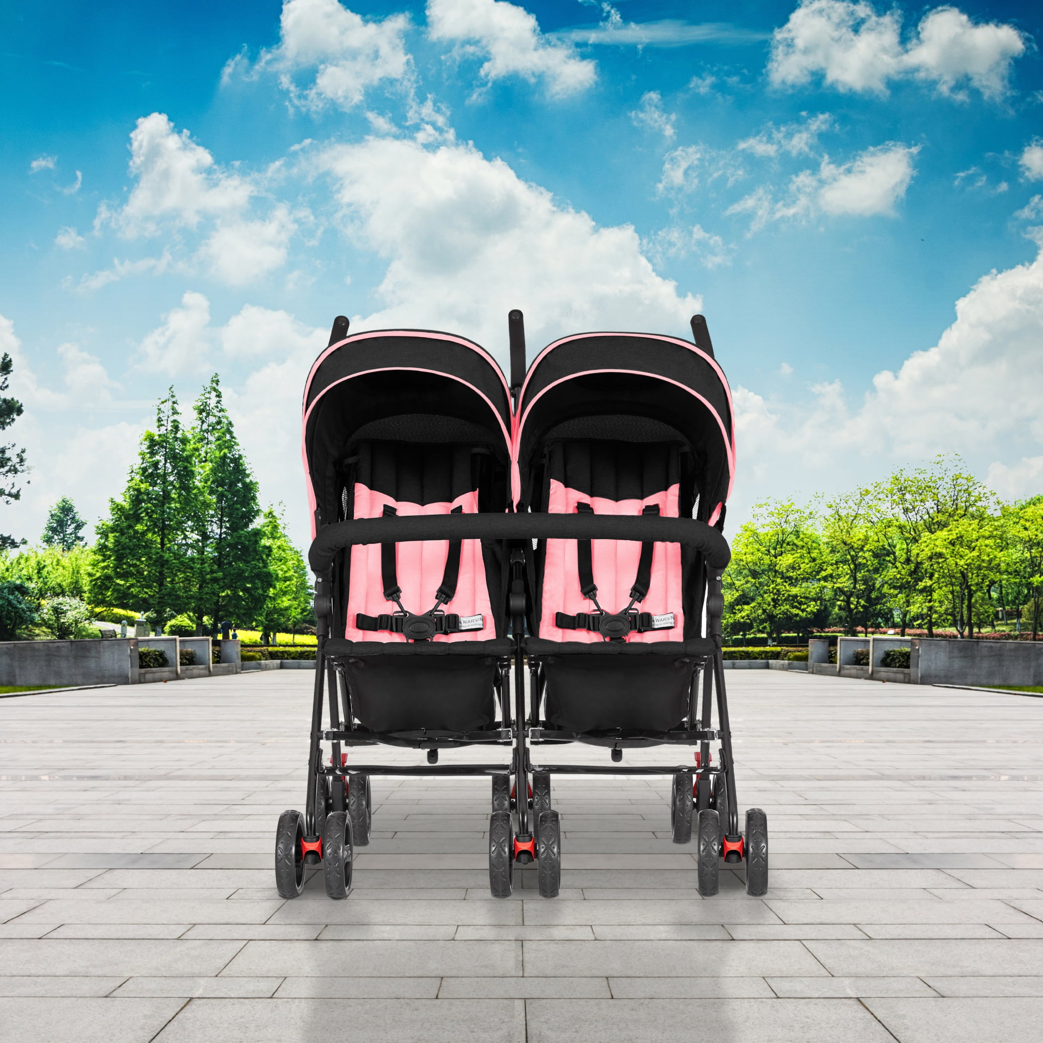 Dream On Me Volgo Twin Umbrella Stroller. Pink