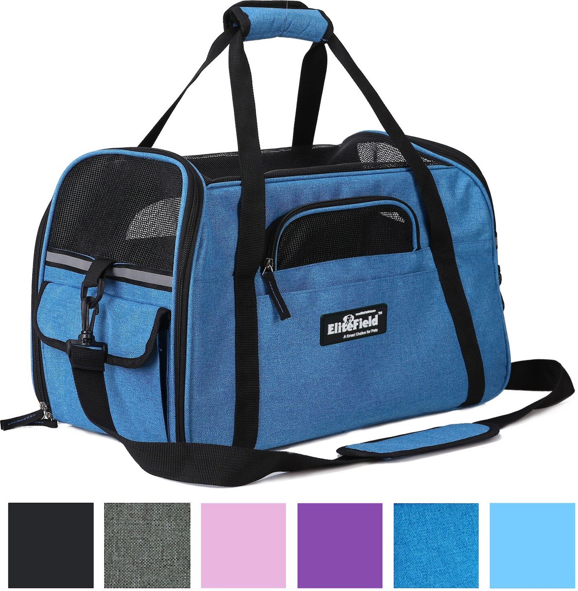 EliteField Soft-Sided Airline-Approved Pet Carrier Bag. Sapphire Blue