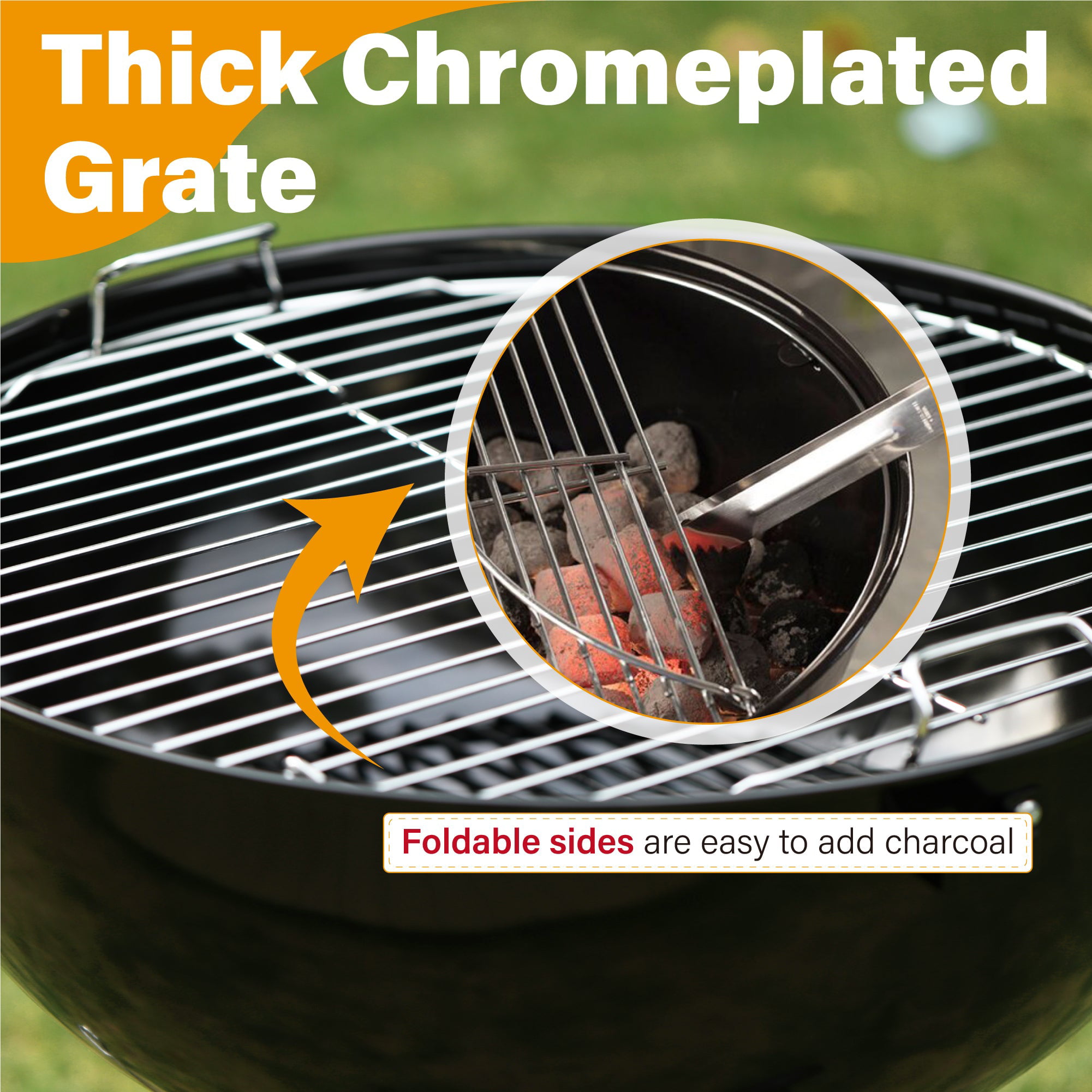 Sophia & William Portable 22″ Kettle Charcoal BBQ Grill with Ash Catcher and Wheels