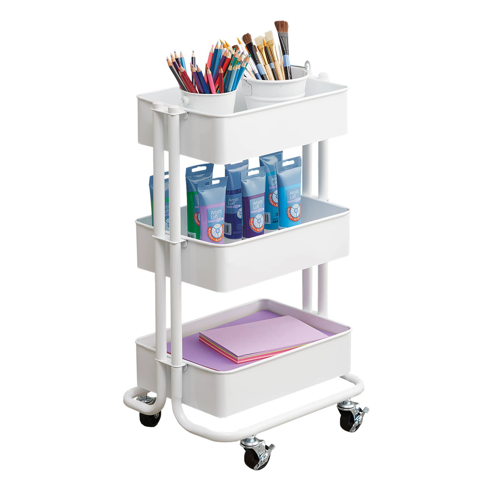 Simply Tidy White Lexington Mini Rolling Cart
