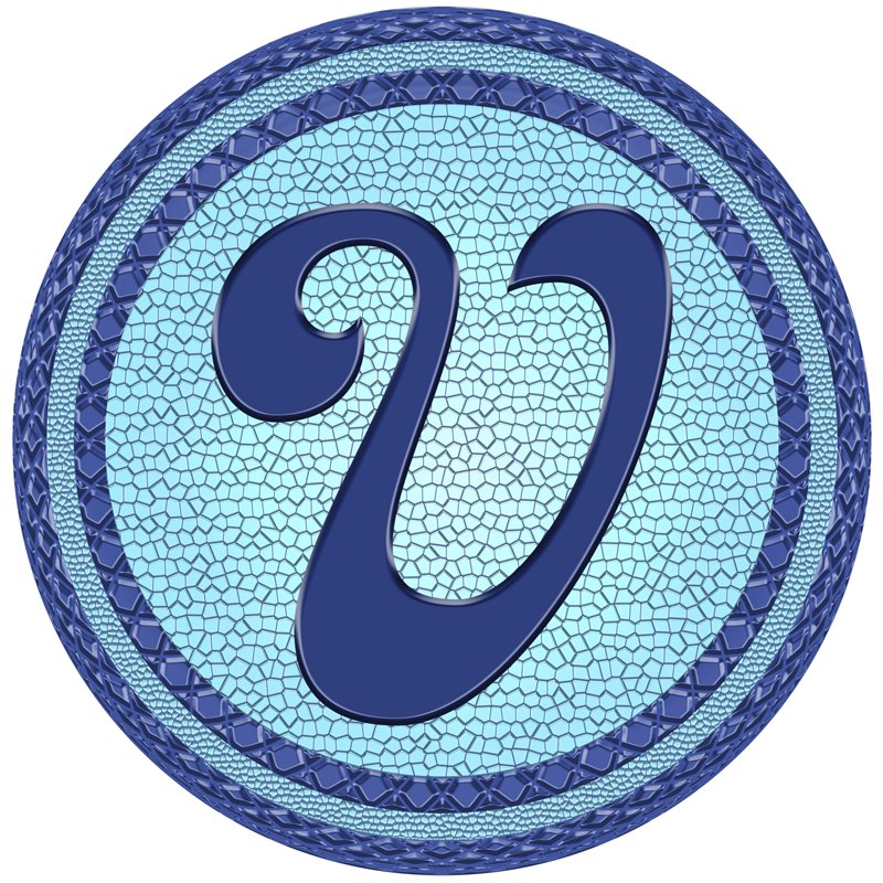 Slick Woody-s 5′ Monogram Tilted Letter V Vinyl Underwater Pool Tattoo in Blue