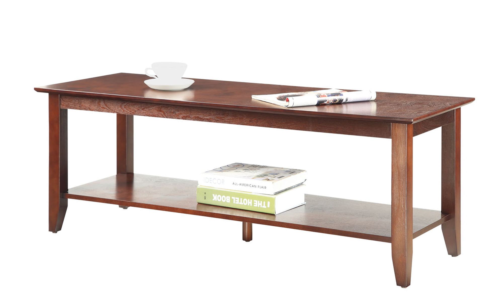Convenience Concepts American Heritage Coffee Table with Shelf. Espresso