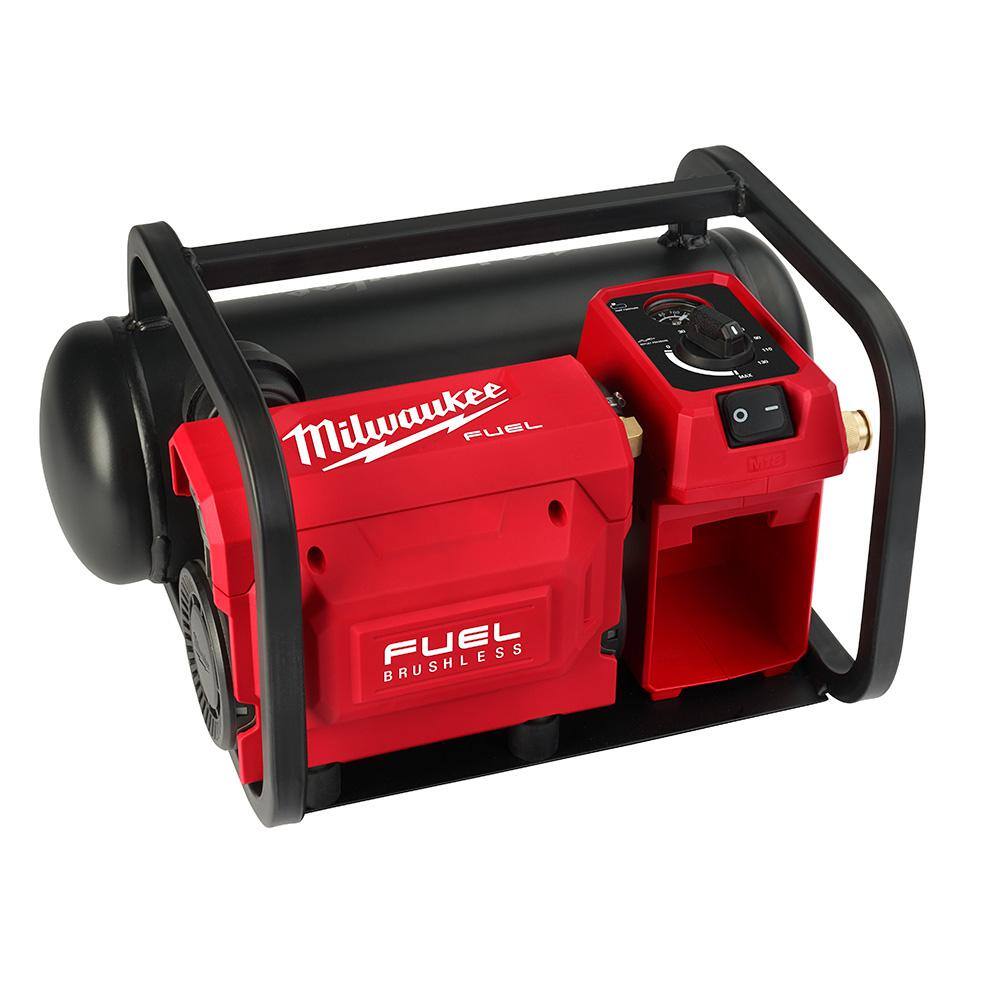 Milwaukee 2840-20-48-73-2015 M18 FUEL 18-Volt Lithium-Ion Cordless 2 Gal. Compact Electric Quiet Air Compressor (Tool-Only) and Tinted Safety Glasses