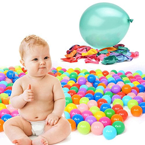 TrendBox 200 Colorful Ocean Ball (Ship From USA) + Free Gift 50 Size 10″ Balloons For Babies Kids Children