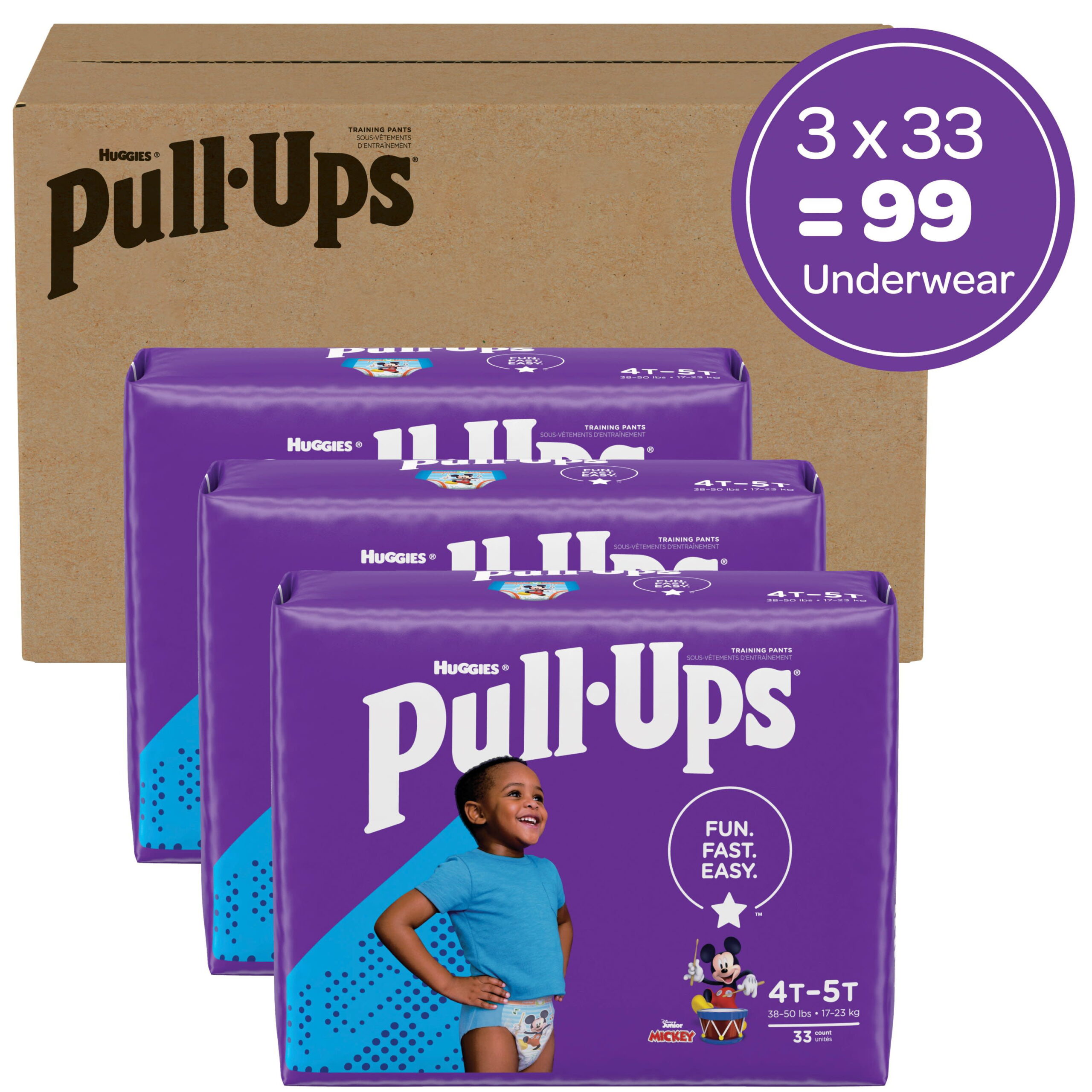 Huggies Pull-Ups Boys- Potty Training Pants Size 6. 99 Ct. 4T-5T (38-50 lb.)