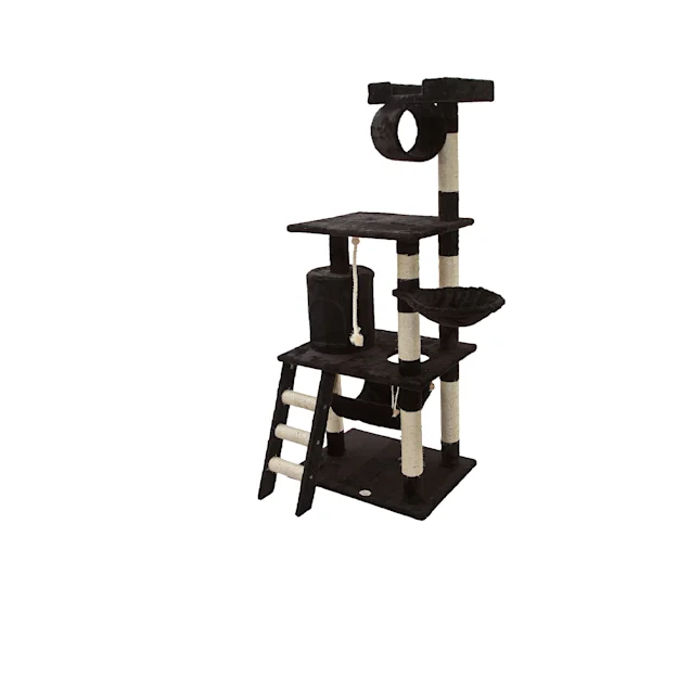 Go Pet Club Black 62″ Cat Tree Condo with Hammock and Side Basket