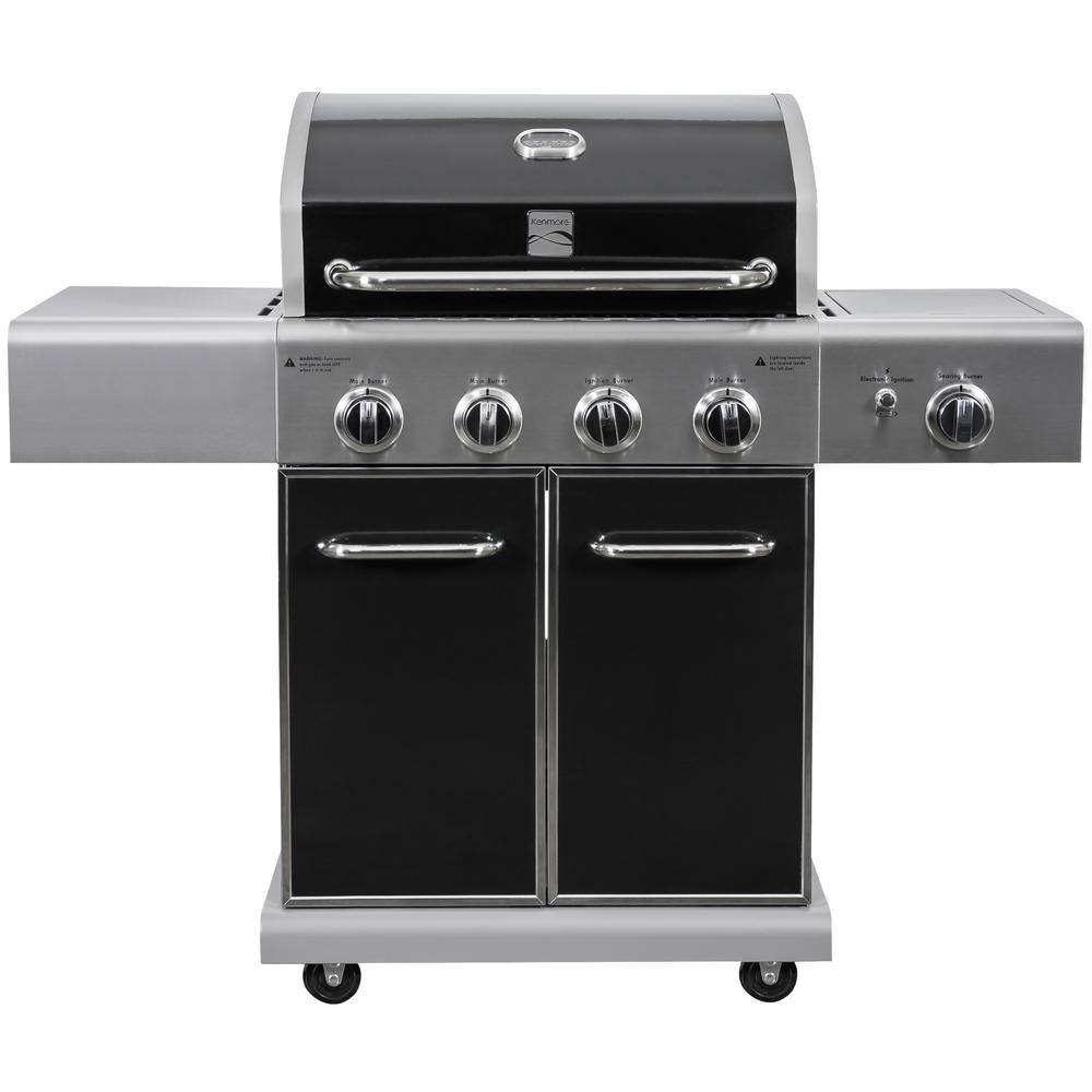 KENMORE PG-40409SOLB 4 Burner Propane Gas Grill in Black with Searing Side Burner