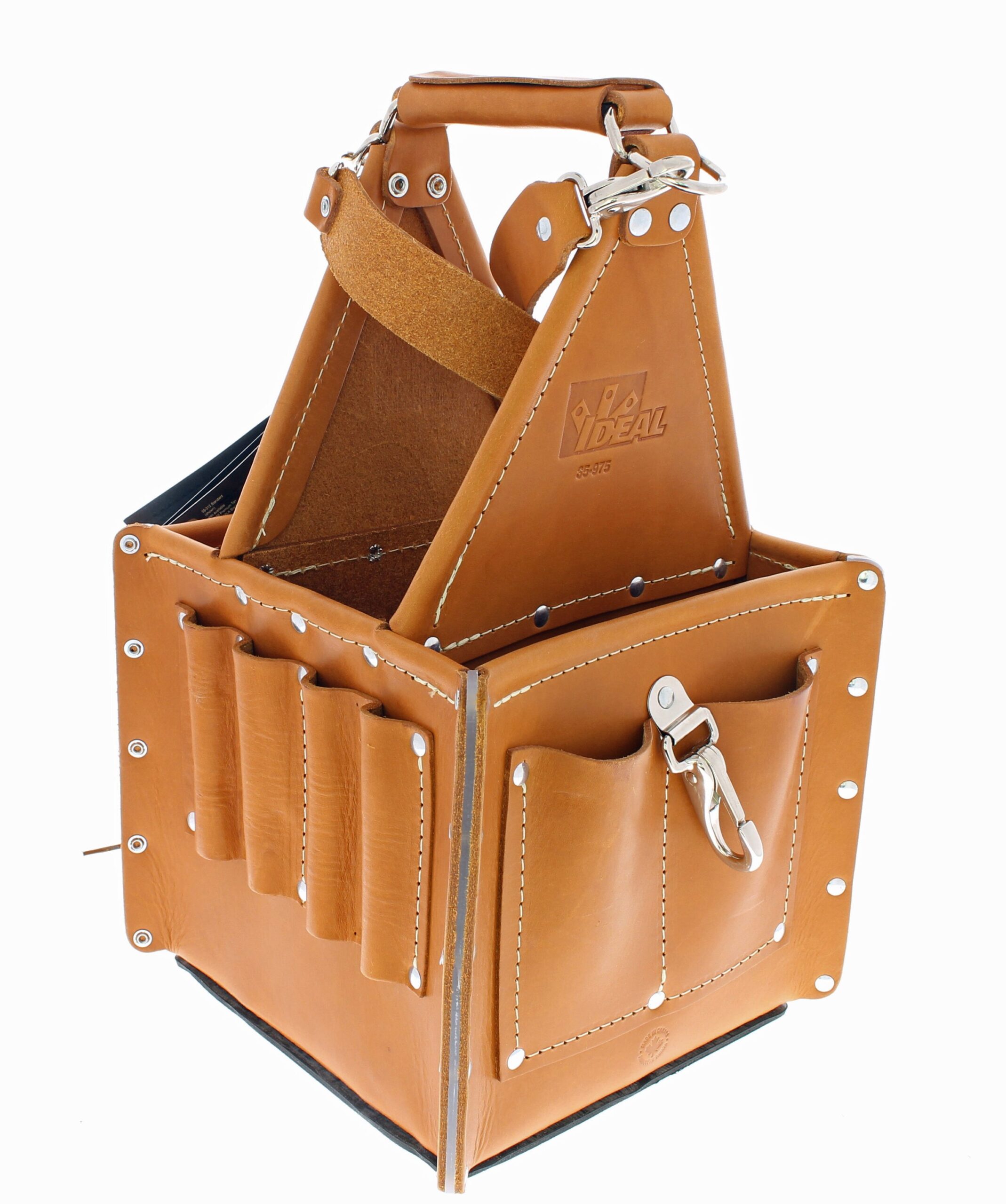 IDEAL Tan Leather 10.75-in Electrician-s Tote