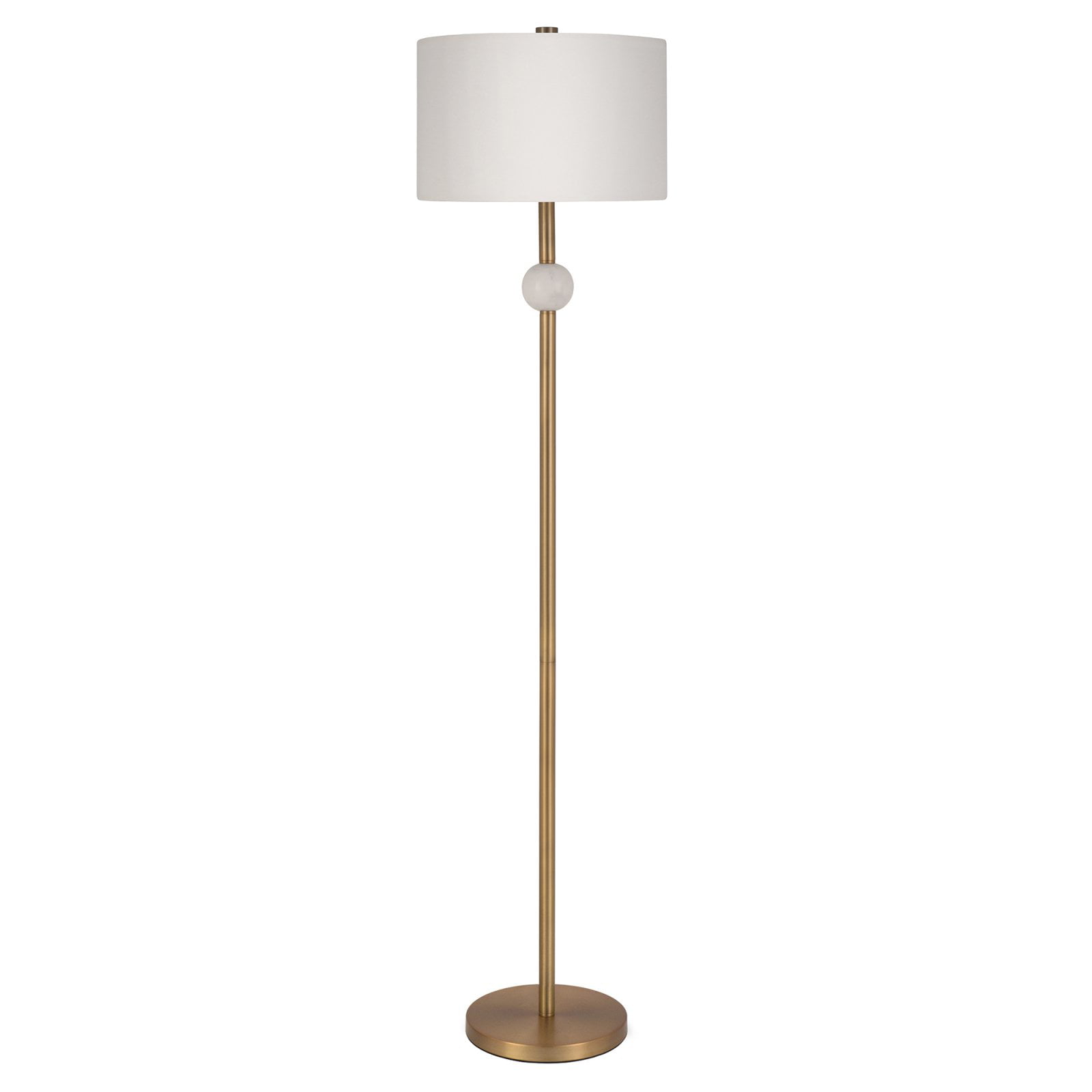 Evelyn&Zoe Traditional Metal Floor Lamp with Alabaster Accents