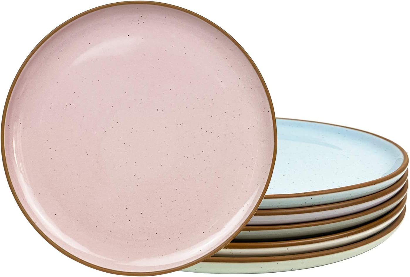 Mora Ceramic Dinner Plates Set of 6. 10 inch Dish Set - Microwave. Oven. and Dishwasher Safe. Scratch Resistant