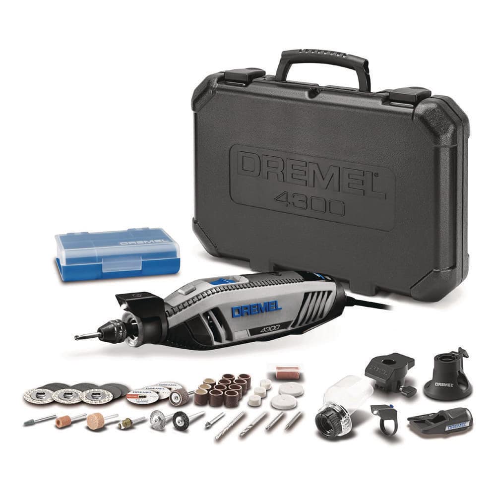 Dremel 4300-5/40 4300 Series 1.8 Amp Variable Speed Corded Rotary Tool Kit with Mounted Light. 40 Accessories. 5 Attachments and Case