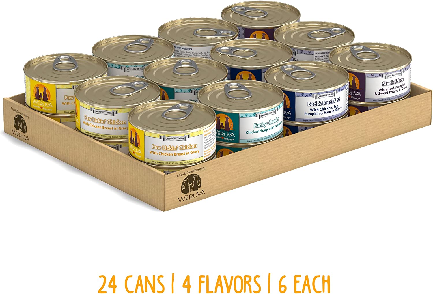 Weruva Baron-s Batch Variety Pack Grain-Free Canned Dog Food 5.5 Ounce (Pack of 24)