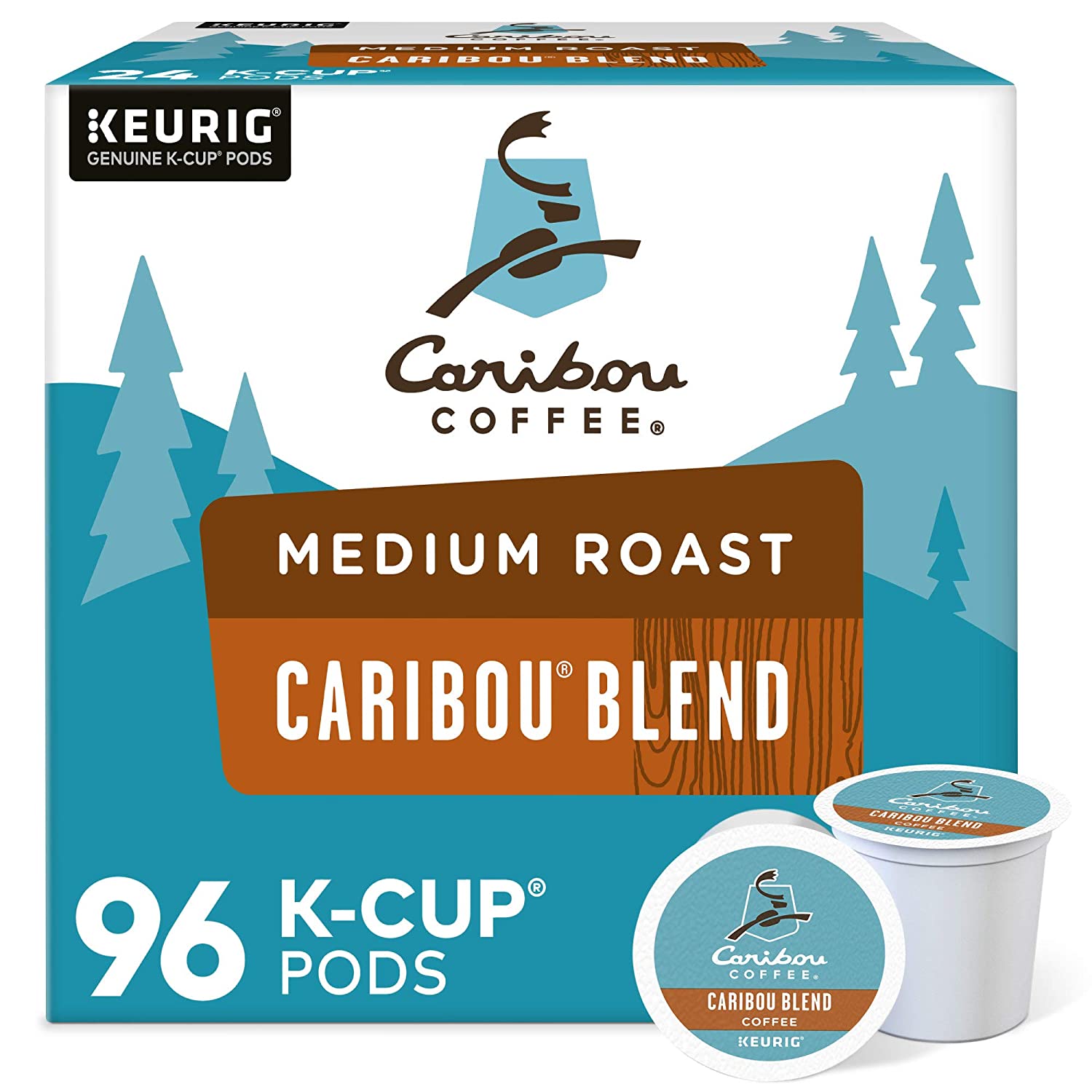 Caribou Coffee Caribou Blend. Single-Serve Keurig K-Cup Pods. Medium Roast Coffee. 24 Count (Pack of 4)