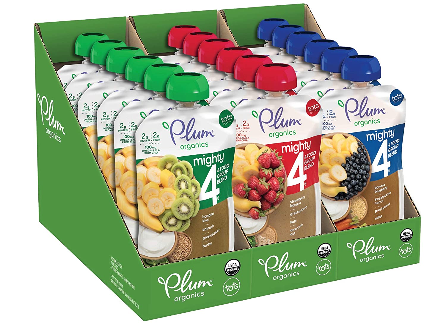 Plum Organics Baby Food Pouch. Variety Pack.  Organic Food Squeeze for Babies. Kids. Toddlers