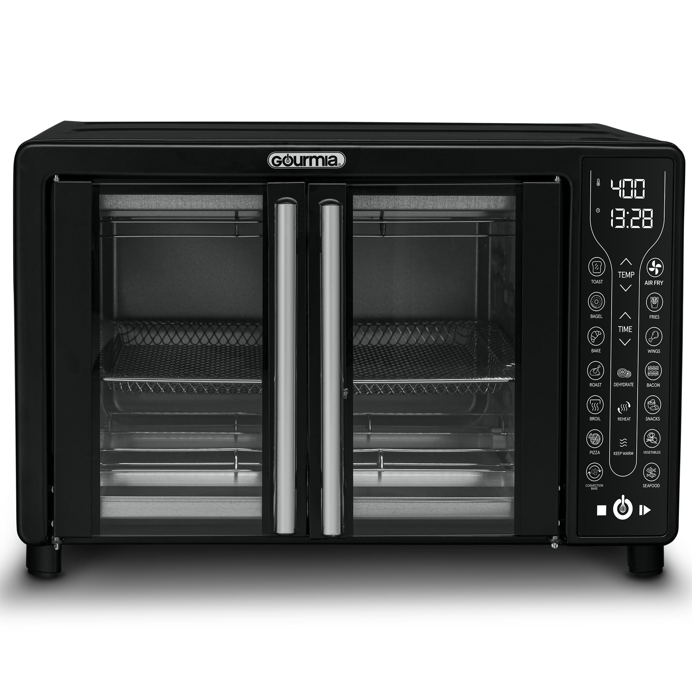 Gourmia Digital French Door Air Fryer Toaster Oven. Black