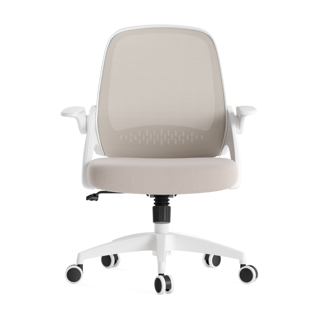 Hbada Office Task Desk Chair Swivel Home Comfort Chairs with Flip-up Arms and Adjustable Height. grey
