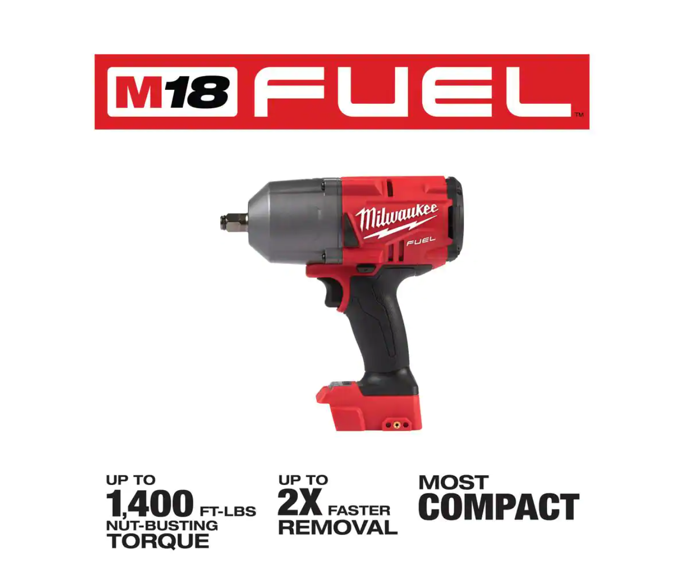 Milwaukee 2767-20 M18 FUEL 18-Volt Lithium-Ion Brushless Cordless 1/2 in. Impact Wrench with Friction Ring (Tool-Only)