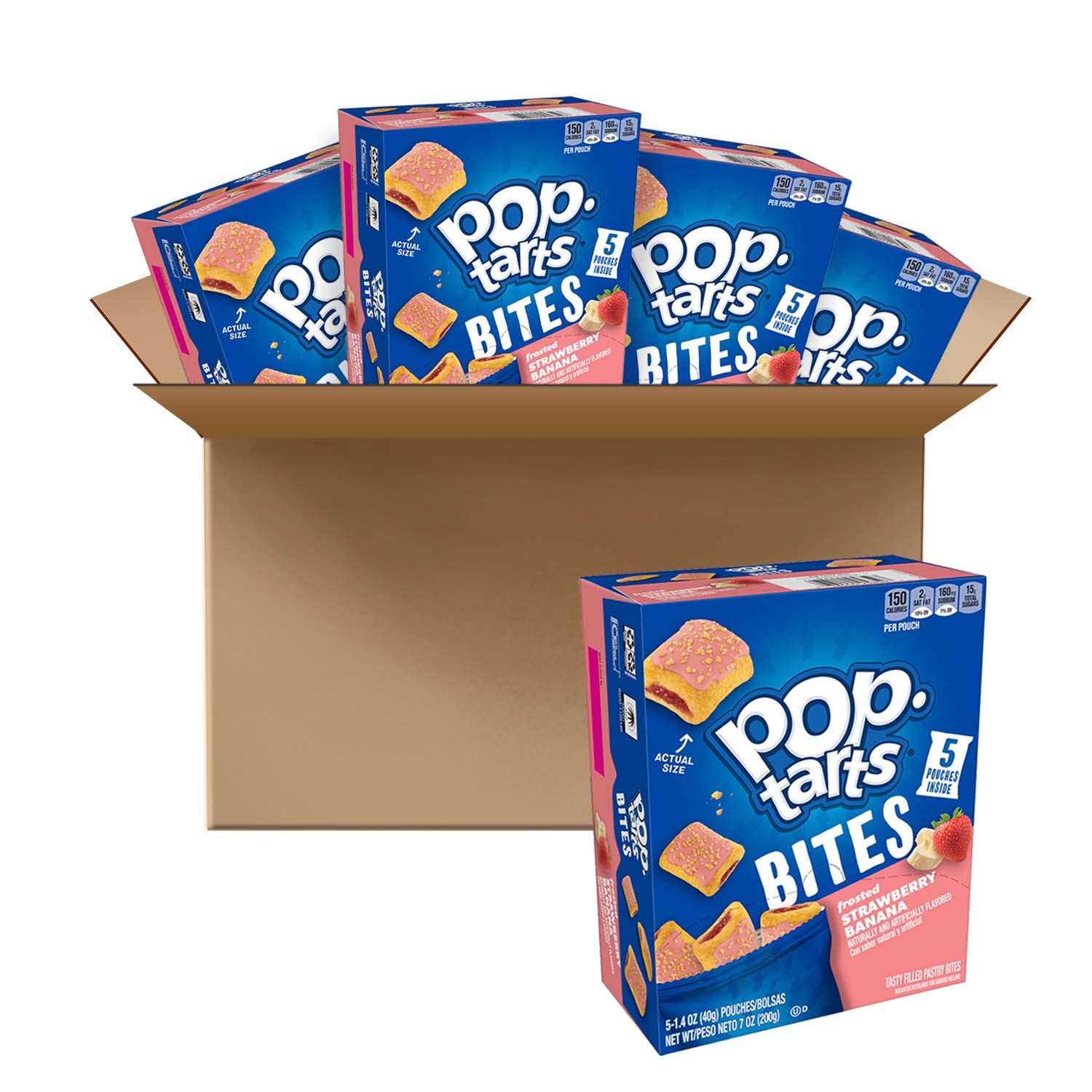 Pop-Tarts Bites. Baked Pastry Bites. Strawberry Banana (25 Pouches)