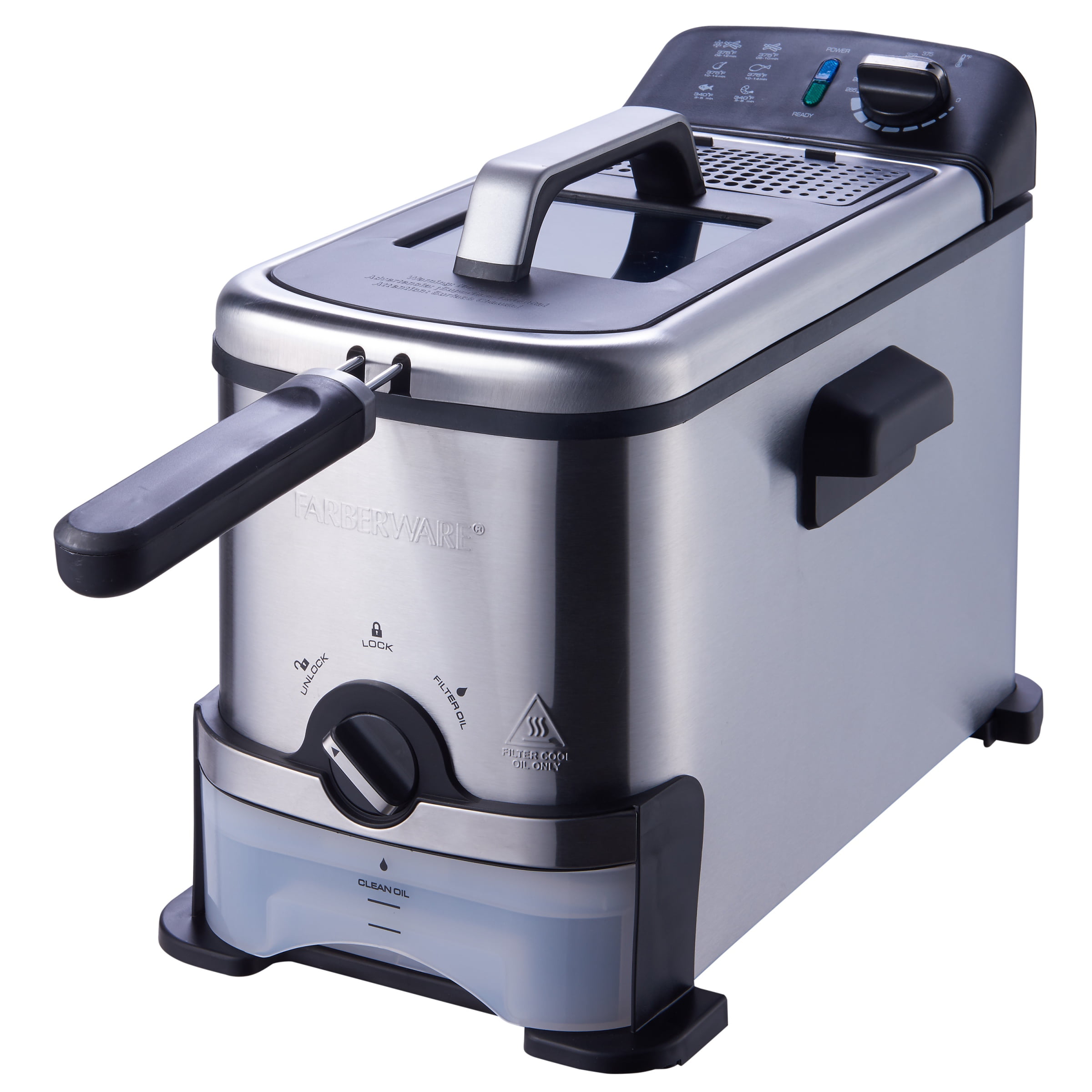 Farberware 3-Liter Filter Fryer. Stainless Steel