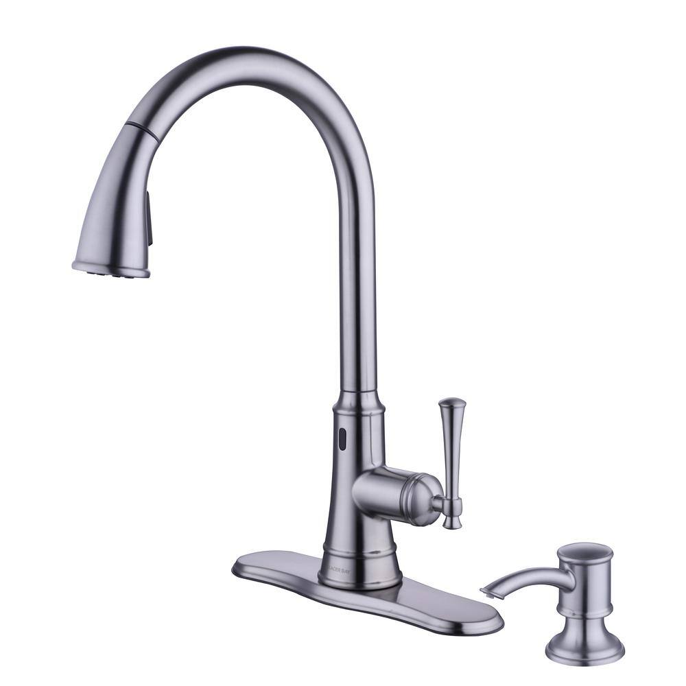 Glacier Bay  Hemming Single-Handle Touchless Pull Down Sprayer Kitchen Faucet with Soap Dispenser in Spot Resistant Stainless Steel