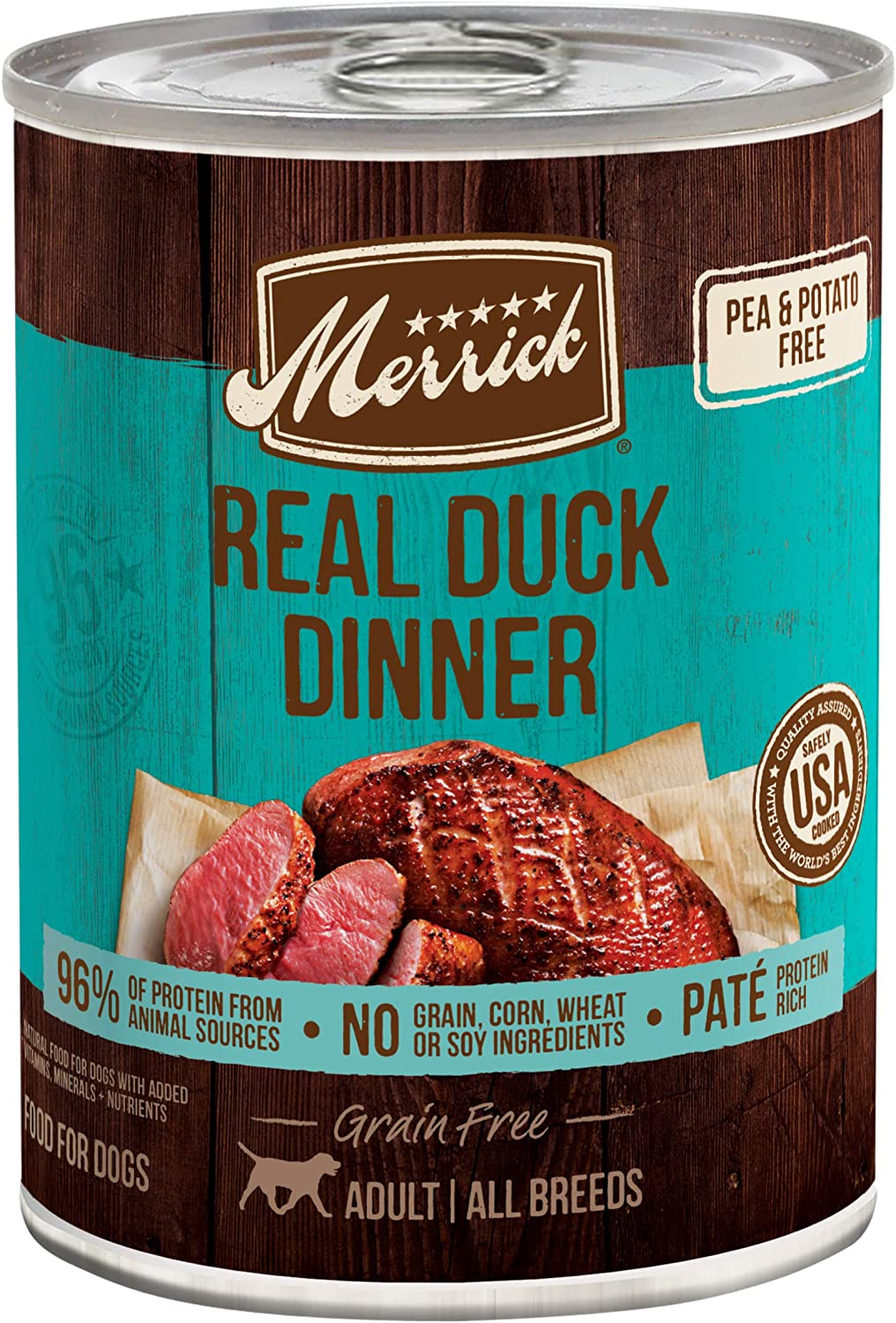 Merrick Grain Free Real Duck Canned Wet Dog Food Real Meat Recipe (Case of 12)
