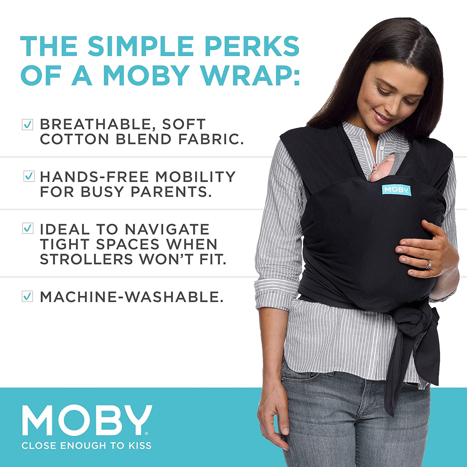 MOBY Wrap Evolution Wrap Baby Carrier. Black