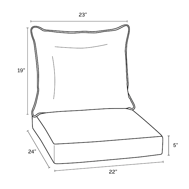 Arden Selections  2-Piece Moss Green Leala Deep Seat Patio Chair Cushion