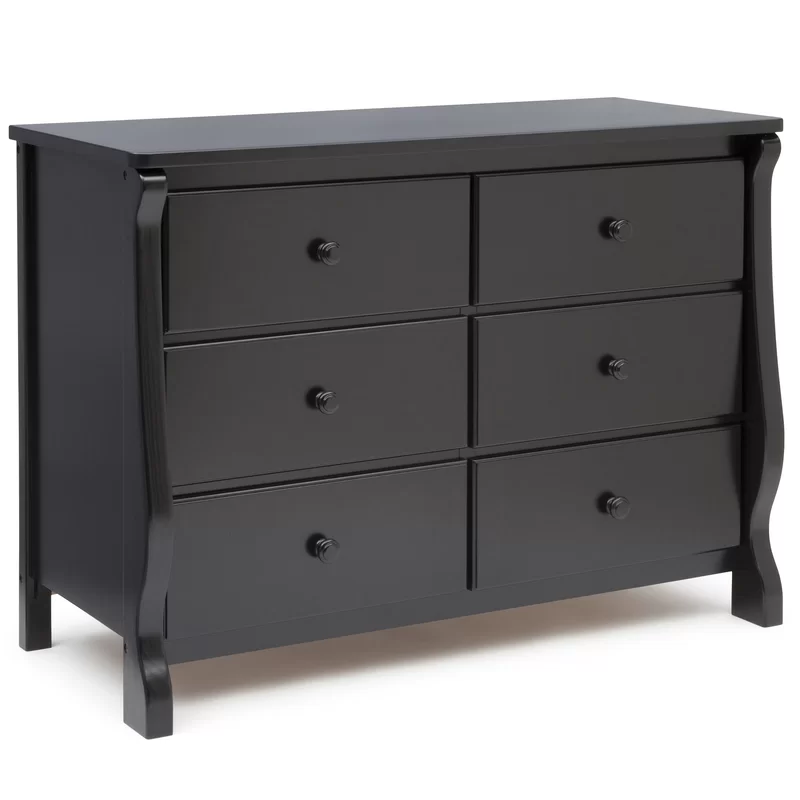 Delta Children 70816-001 Universal 6 Drawer Dresser. Greenguard Gold Certified. Black