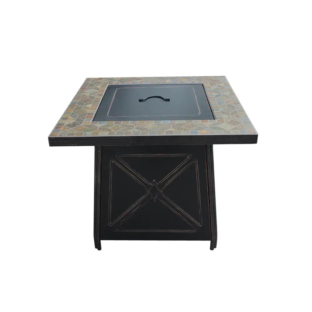 Hampton Bay Crossridge 50.000 BTU Antique Bronze Finish Gas Fire Pit