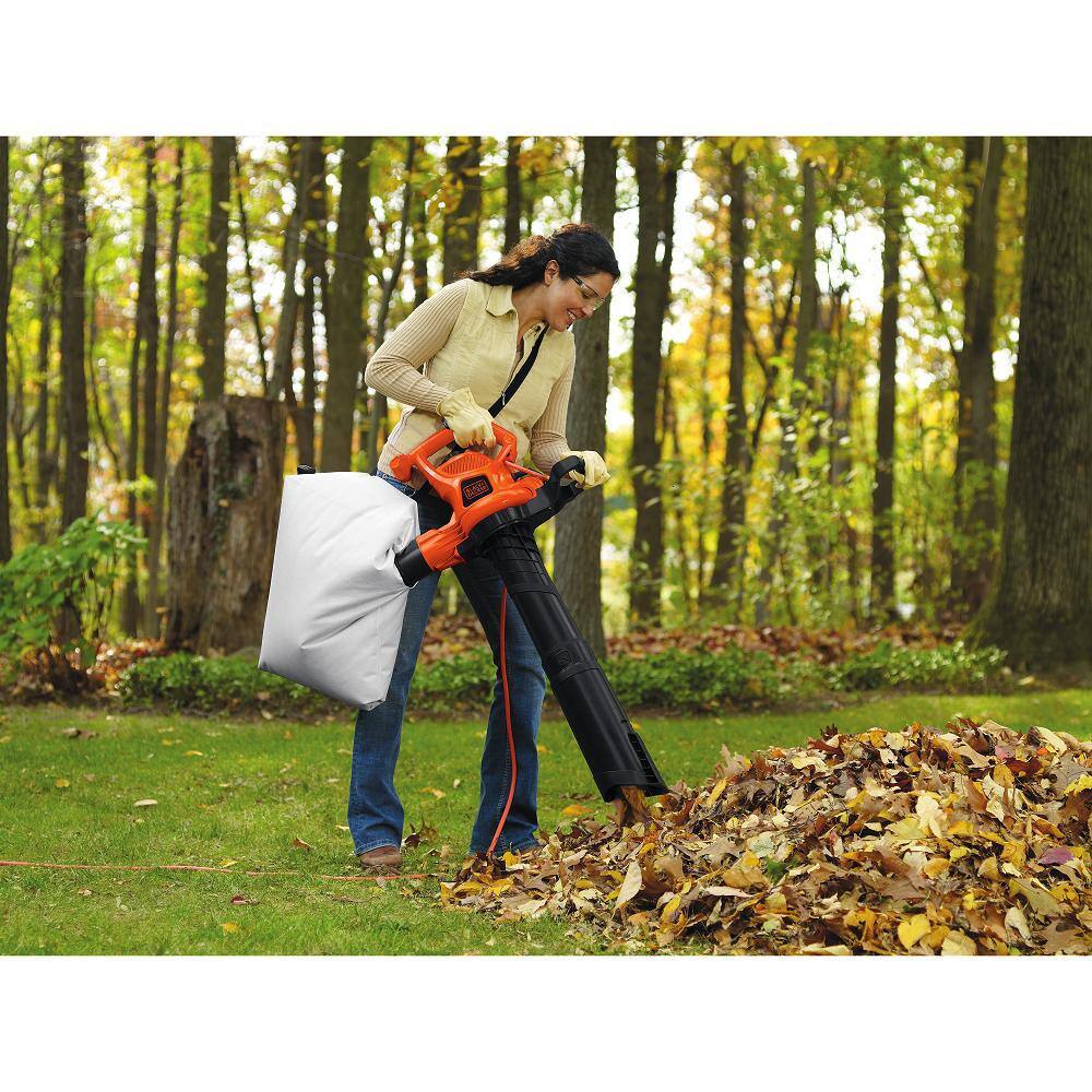 BLACK+DECKER BV3600 12 AMP 230 MPH 385 CFM Corded Electric Handheld 3-In-1 Leaf Blower. Vacuum & Mulcher