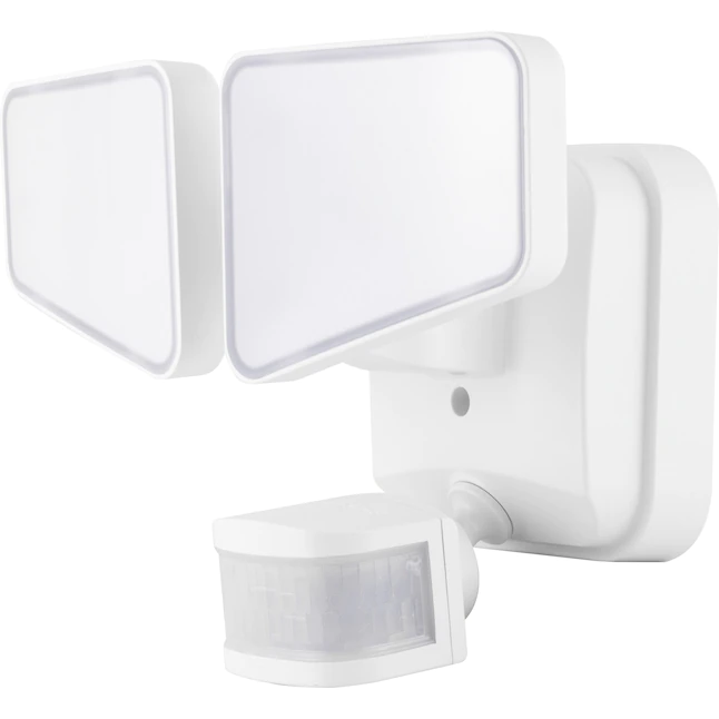 Enbrighten 2-in-1 LED Flood Light Outdoor. Security Light. 2480 Lumens. 2 Adjustable. 2200K-5000K. Motion Sensor Outdoor Light. White. 2 Head. Perfect for Driveway. Patio. Garage. and More. 40940