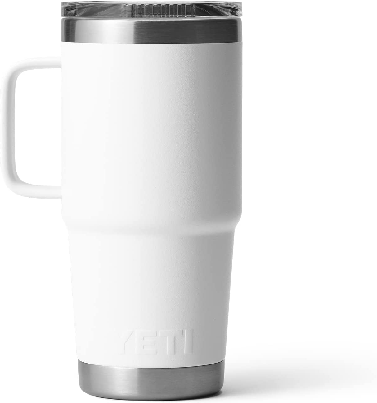 YETI Rambler 20 oz Travel Mug. Stainless Steel. Vacuum Insulated with Stronghold Lid. White