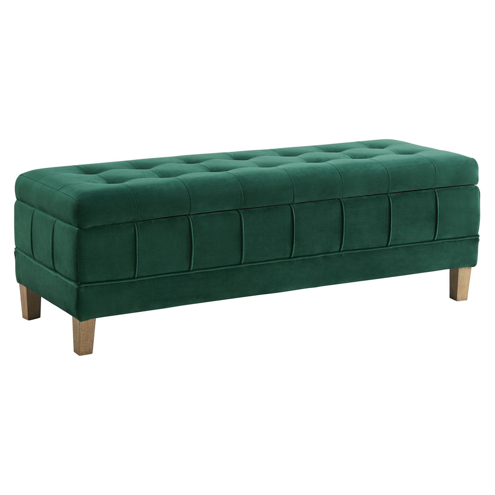 Picket House Furnishings Jude Tufted Velvet Bedroom Bench. Evergreen