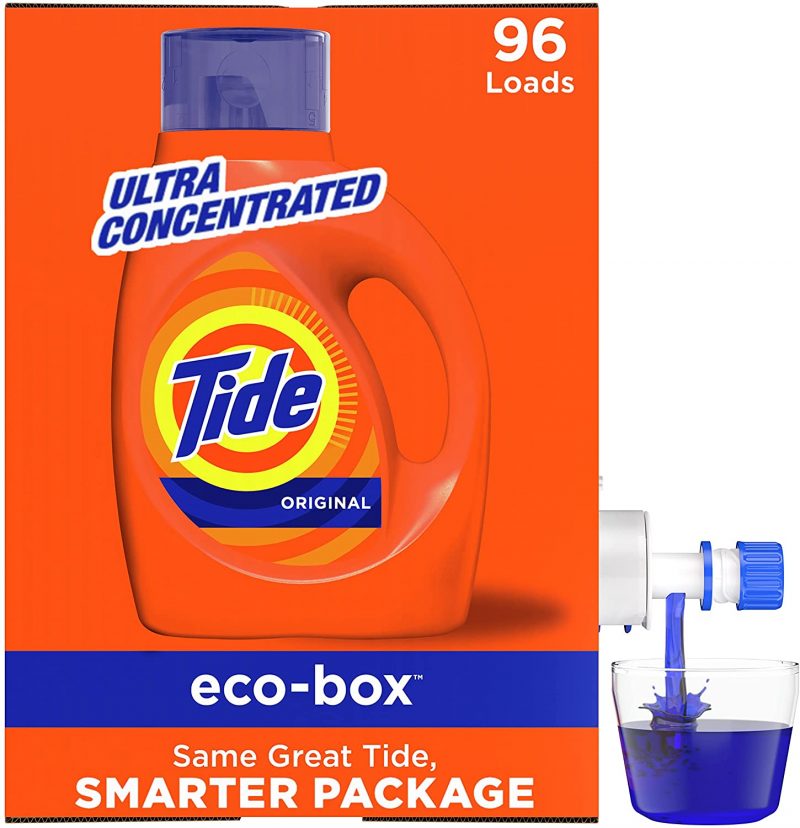 Tide Liquid Laundry Detergent Soap Eco-Box. Ultra Concentrated. 96 Loads