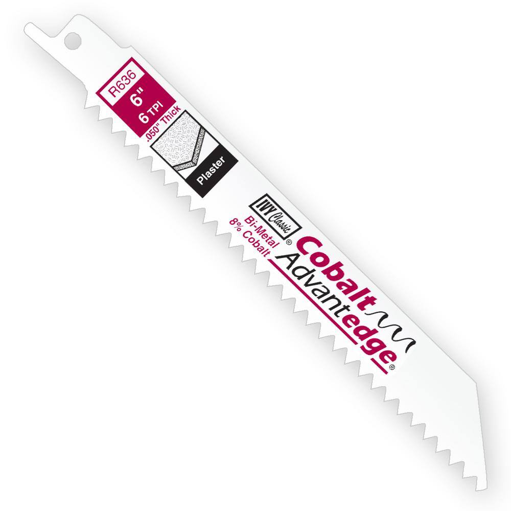 Ivy Classic 28366 6 in. 6 TPI Bi-Metal Reciprocating Saw Blade Cuts Plaster (50-Pack)