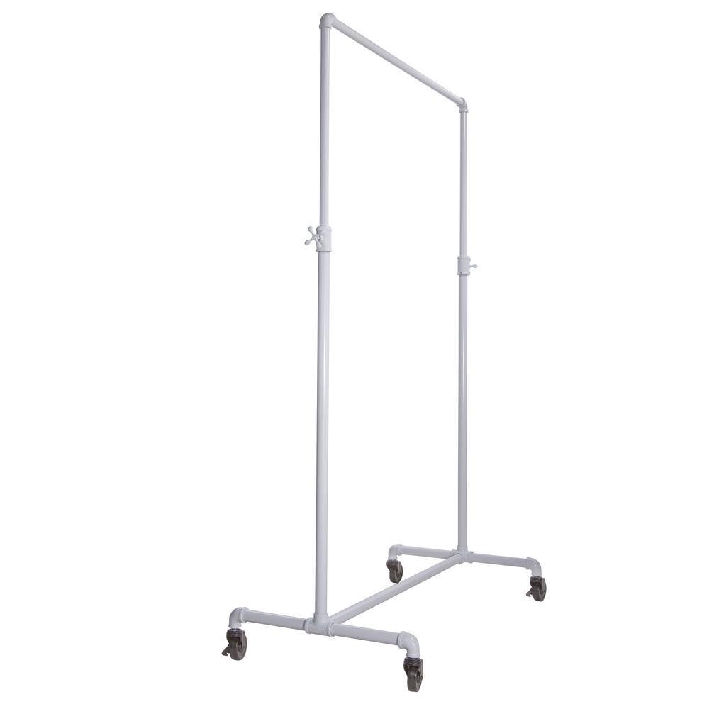 Econoco PSBBADJWTE White Steel Clothes Rack 42 in. W x 72 in. H