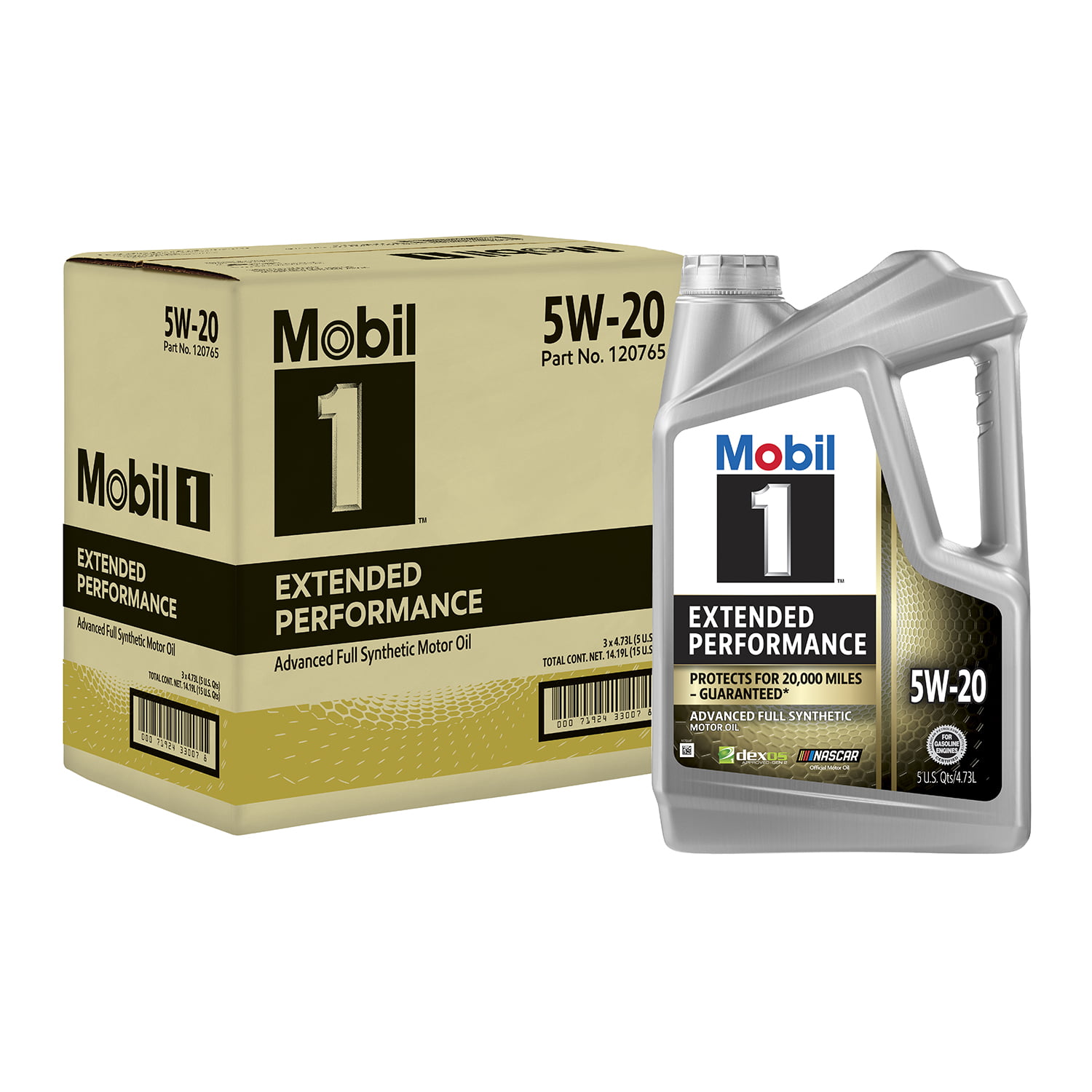 Mobil 1 Extended Performance Full Synthetic Motor Oil 5W-20. 5 qt (3 Pack)