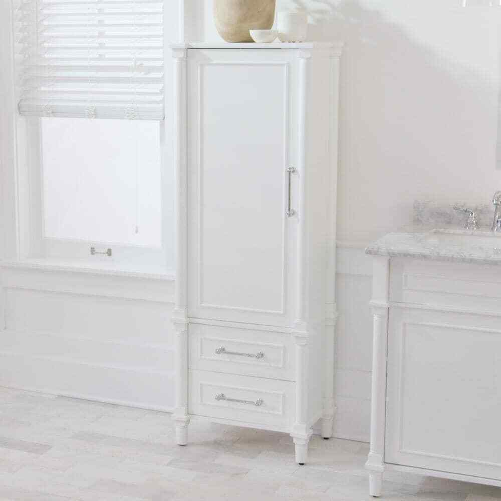 Home Decorators Collection Aberdeen 20-7/10 in. W x 60 in. H x 14-2/5 in. D Bathroom Linen Storage Cabinet in White