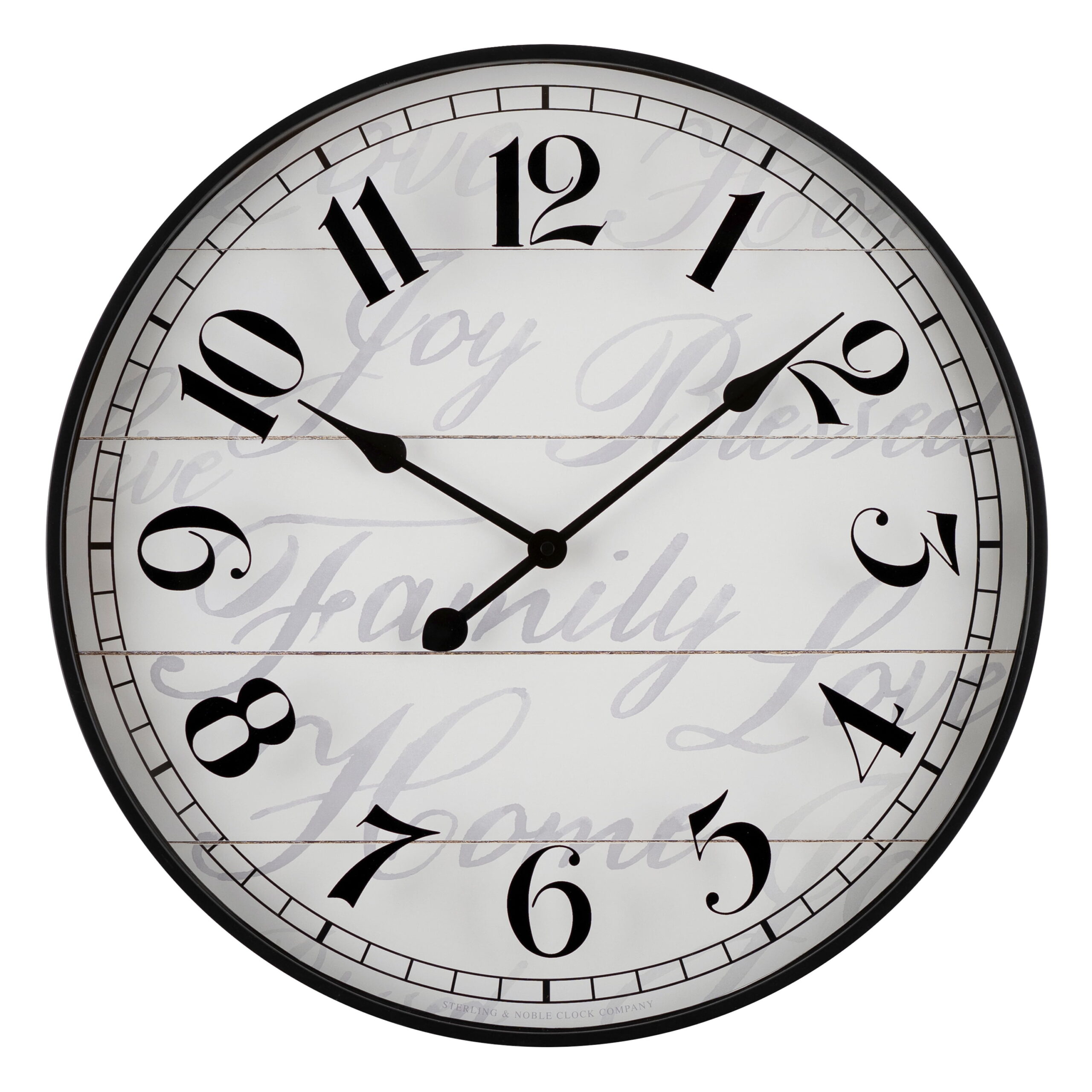 Mainstays 20″ Black Indoor Round Modern Farmhouse Analog Wall Clock with Arabic Numbers