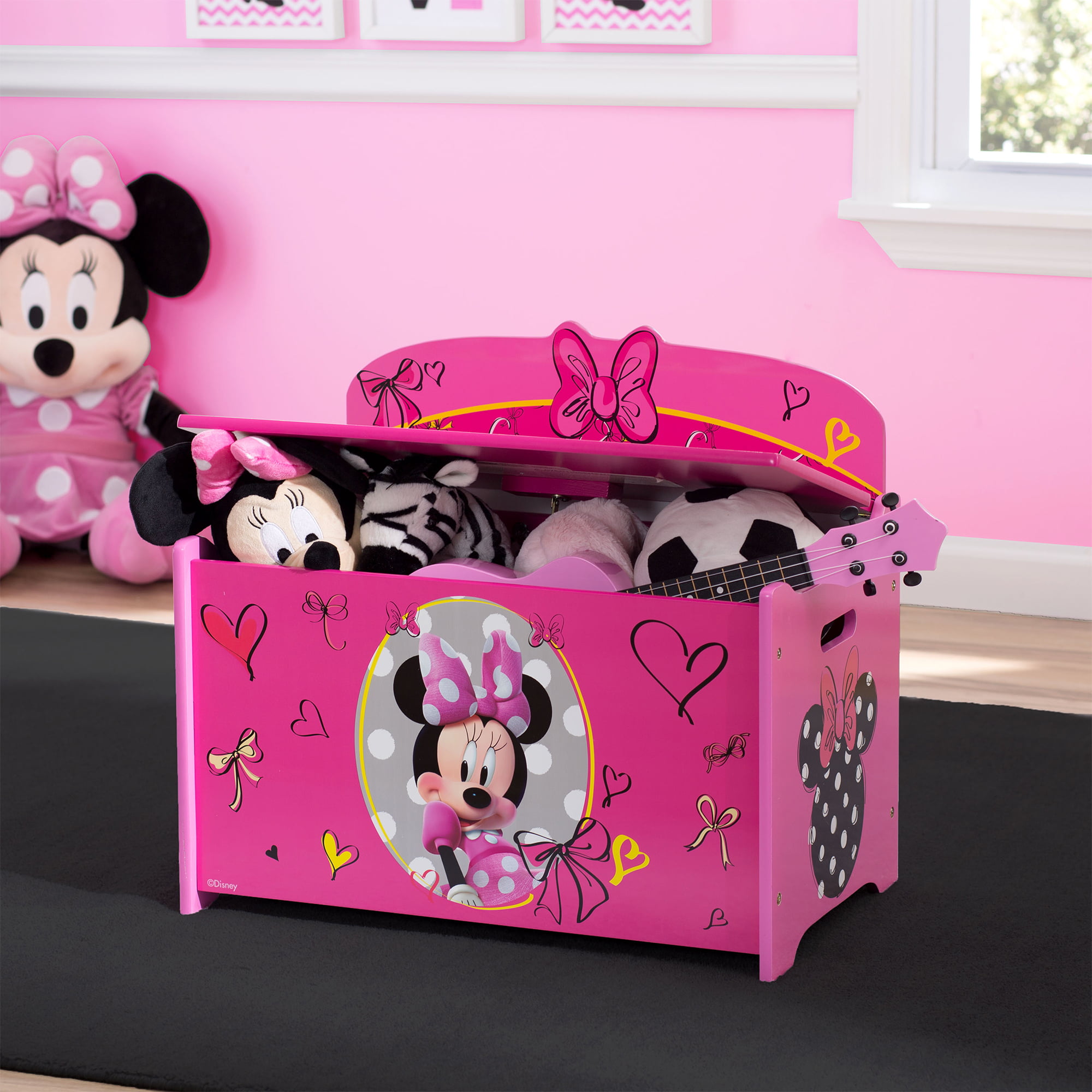 Disney Minnie Mouse Deluxe Wood Toy Box by Delta Children. Greenguard Gold Certified