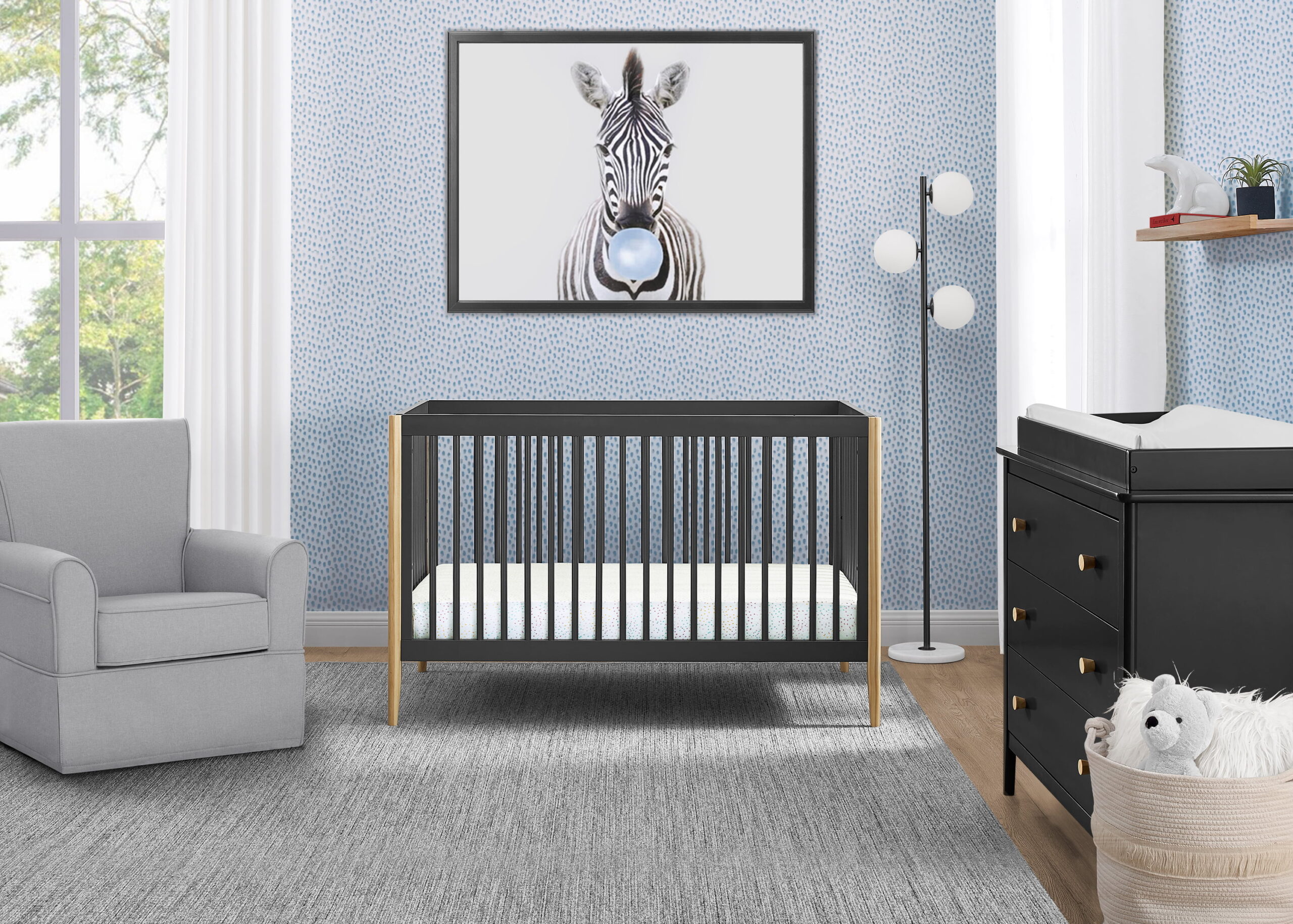 Delta Children Casey 6-in-1 Convertible Baby Crib. Charcoal Grey
