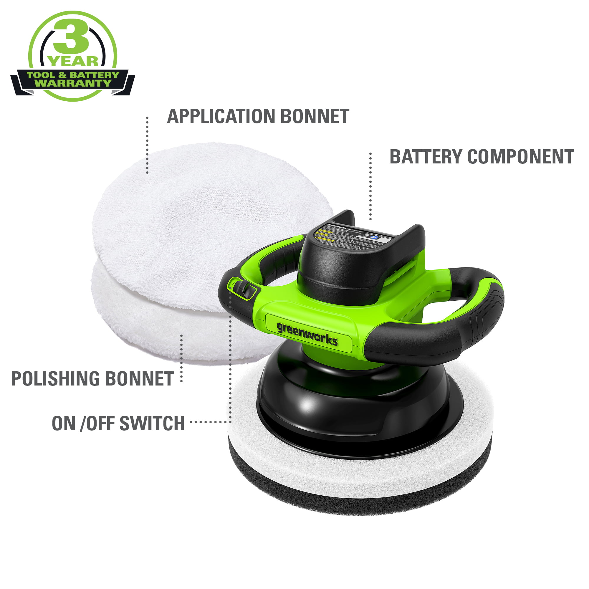 Greenworks 24V Cordless 10-inch Buffer. Battery and Charger not Included