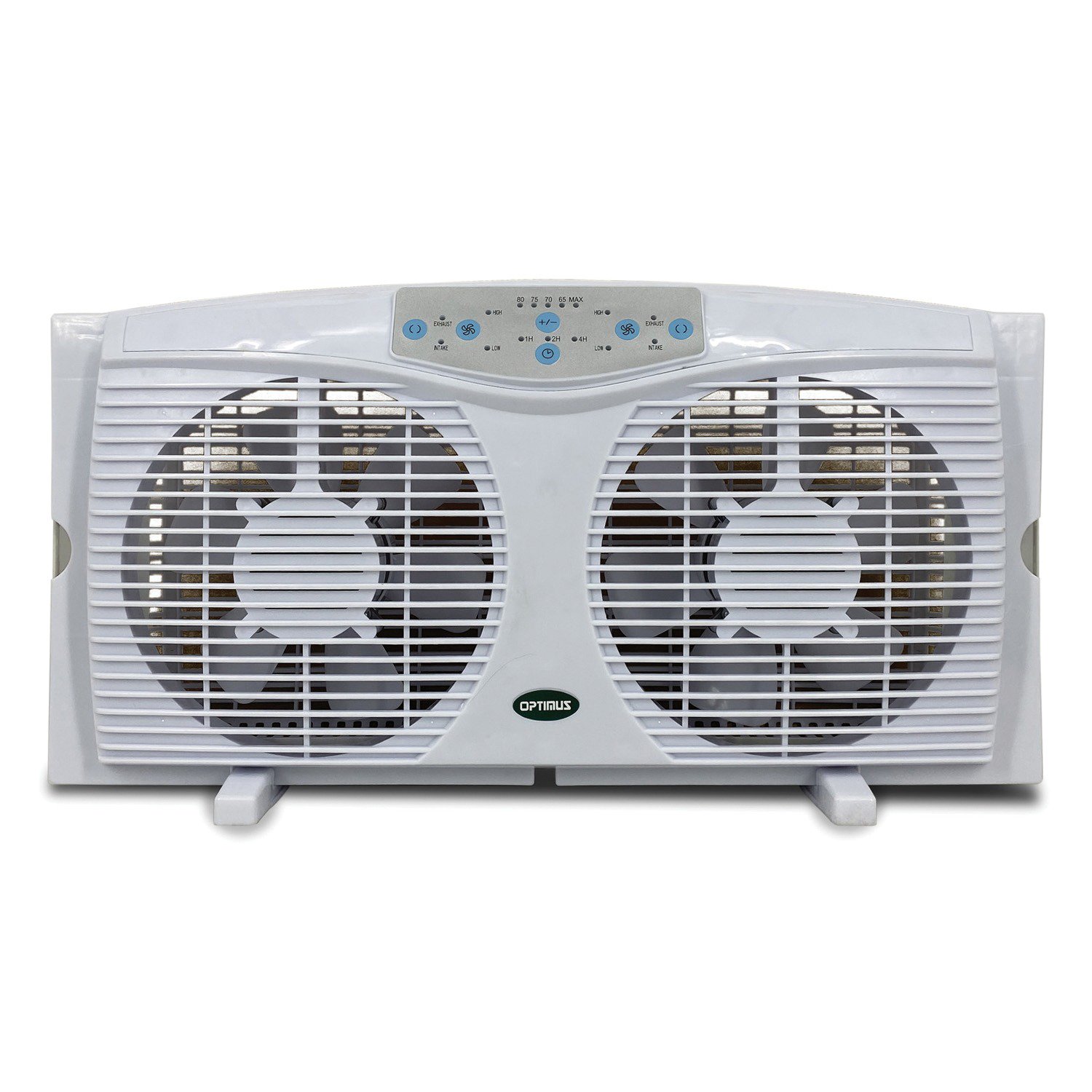 Optimus F-5286 8″ Reversible Twin Window Fan with Thermostat