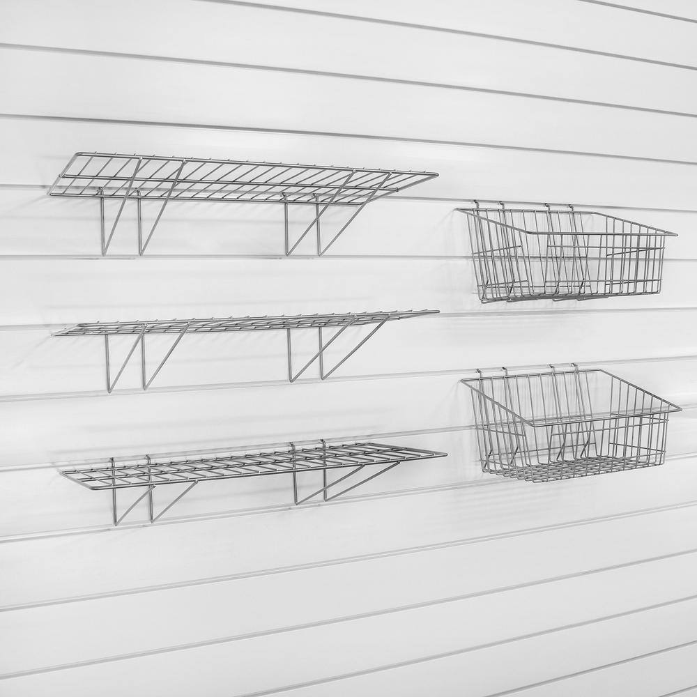 Proslat 11003 Slatwall Shelf and Basket Kit (5-Piece)