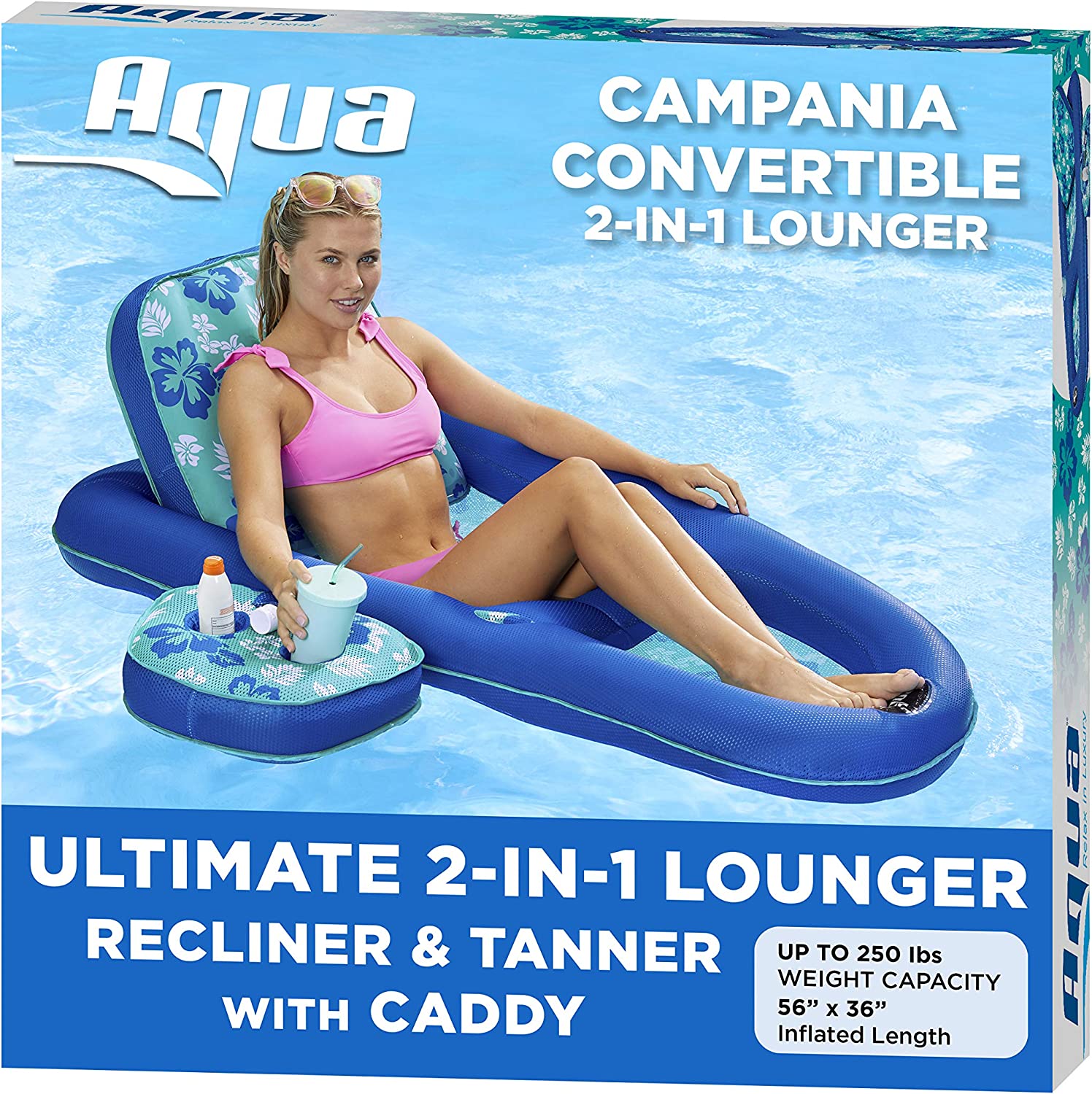 Aqua Campania Ultimate 2-in-1 Pool Float Lounge – Extra Large