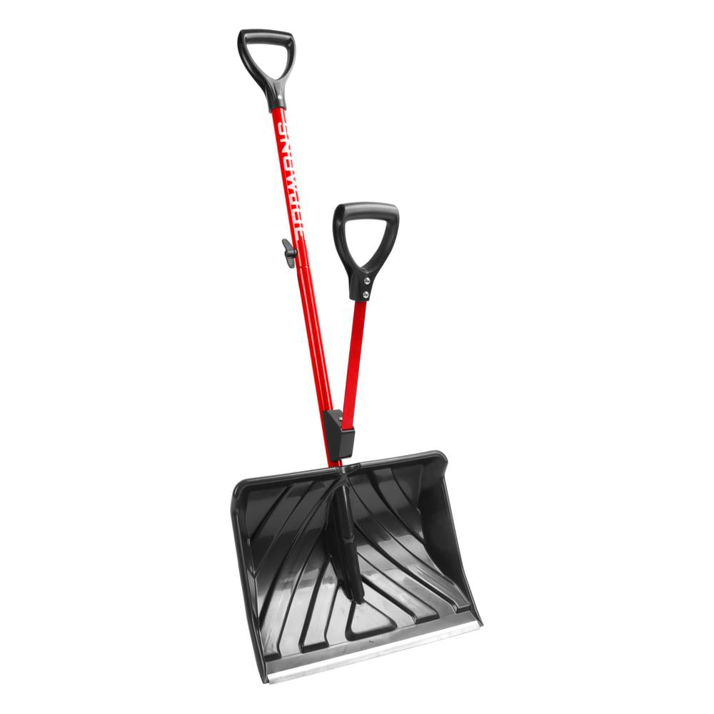 Snow Joe SJ-SHLV01-RED Shovelution Strain-Reducing Snow Shovel . 18-Inch . Spring Assisted Handle (Red)